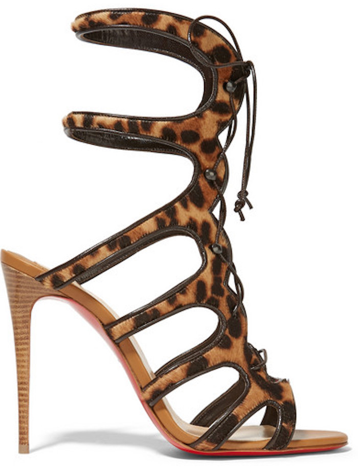 splurge-tracee-ellis-ross-instagram-christian-louboutin-Amazoulo 100 leopard-print calf hair sandals