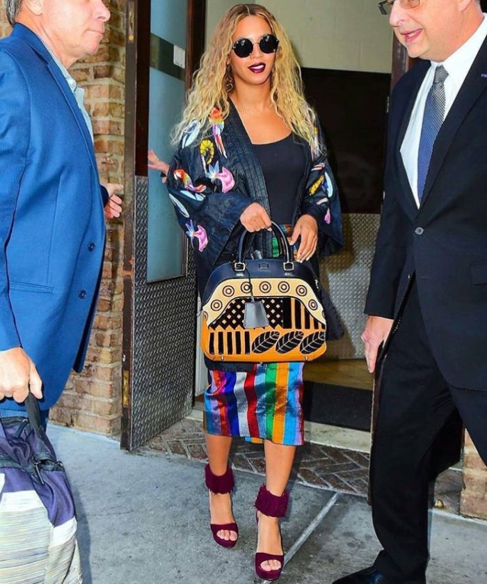Beyonce NYC Selly Raby Kane Printed Kimono and Rainbow Skirt Perverse sunglasses 4