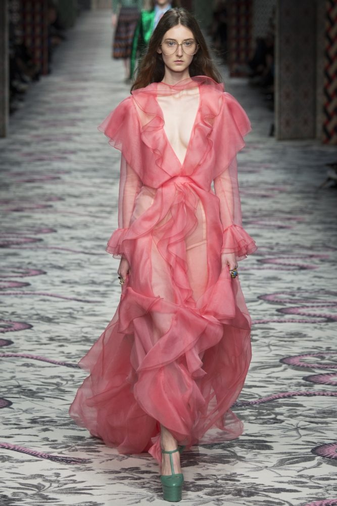 Hot! Hmm: Chloe Baileys BET Gucci Pink Ruffle Spring 2016 Dress