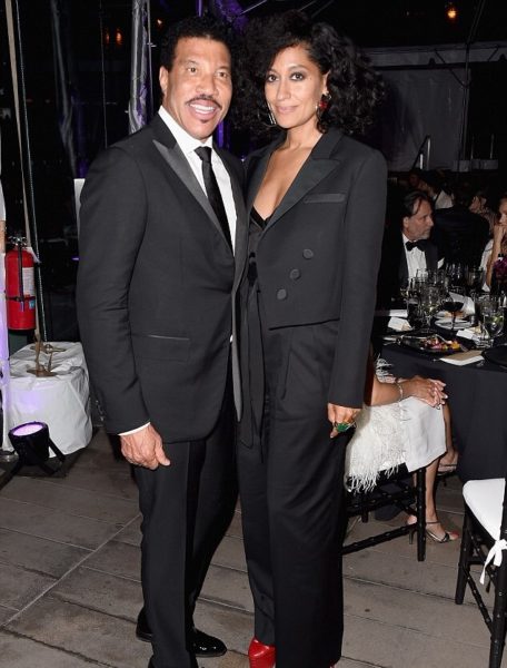 Tracee Ellis Ross's Fragrance Foundation Awards Paule Ka Pre-Fall 2016 Black Double-Breasted Suit and Gucci 'Angel' Red Platform Pump 1
