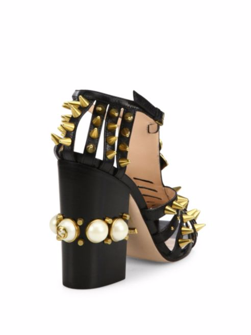 2 Christina Milian's Beverly Hills Gucci Kendall Studded Leather Sandals