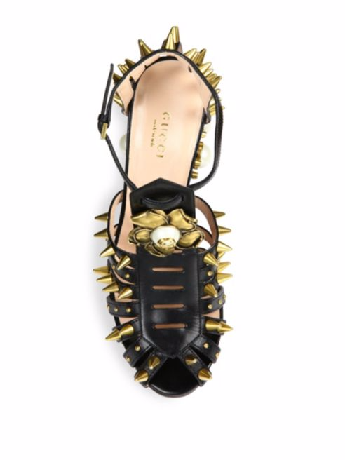 4 Christina Milian's Beverly Hills Gucci Kendall Studded Leather Sandals