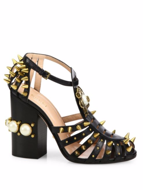 8 Christina Milian's Beverly Hills Gucci Kendall Studded Leather Sandals