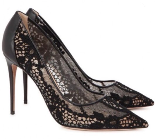 Valentino Fusion 100 Lace and Leather Court Pumps 2