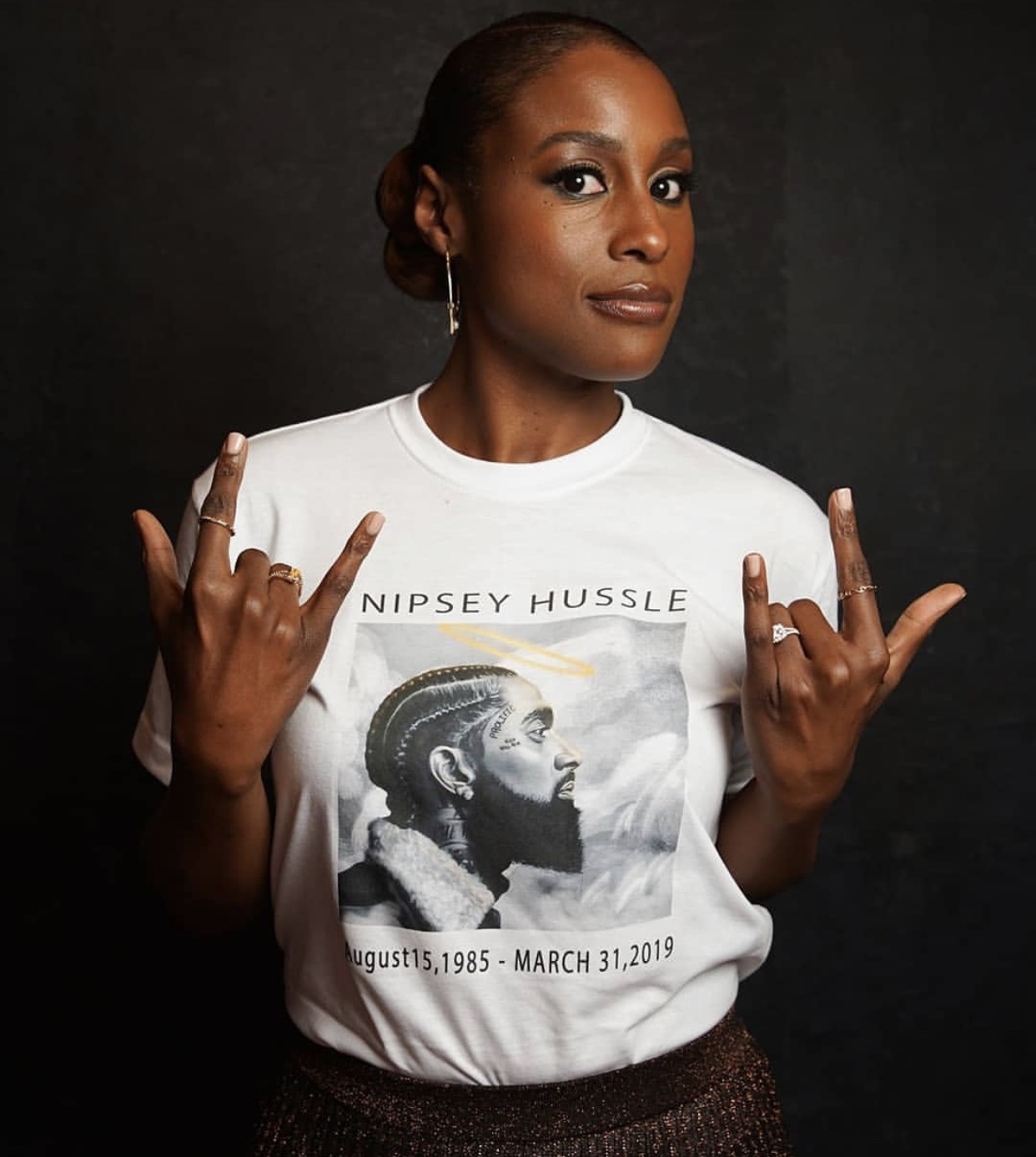 Issa Rae showed love on the ‘Gram, wearing a t-shirt with artwork by @DaRealIcon.1242 x 1387