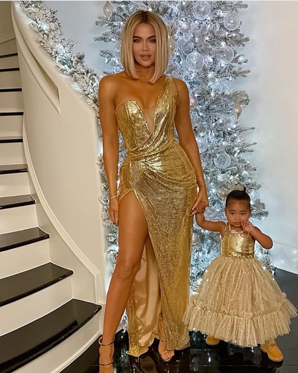 Kim Kardashian In Vintage Dior Gown Khloe Kardashian In Gold Bryan Hearns Dress And Kylie