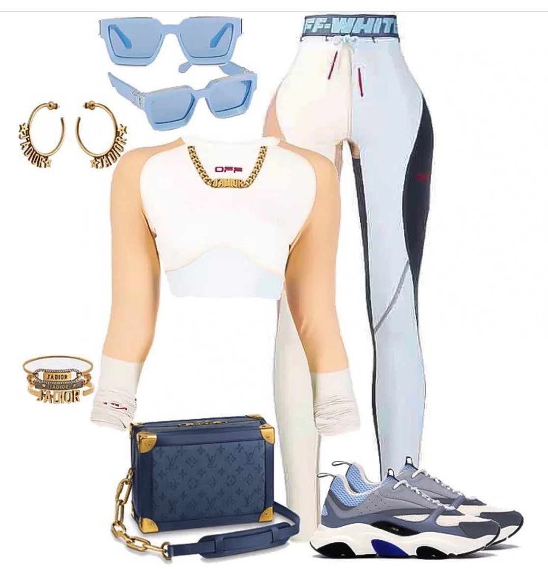What to Wear: Off-White 2 Piece, Dior Low Top Sneakers and Louis Vuitton  Sky Blue Millionaire Sunglasses, The Fashion Bomb Blog