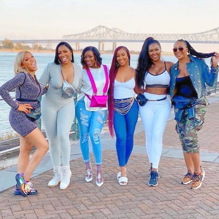1 Shamea Mortons Real Housewives of Atlanta New Orleans Hot Pink Satin Harness Backpack