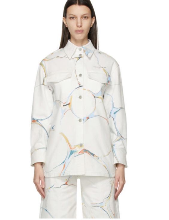 4 Joie Chavis Celebrates Easter in Stella McCartney White Printed Jacket and Pants Set and Hermes Boomerang Sneakers