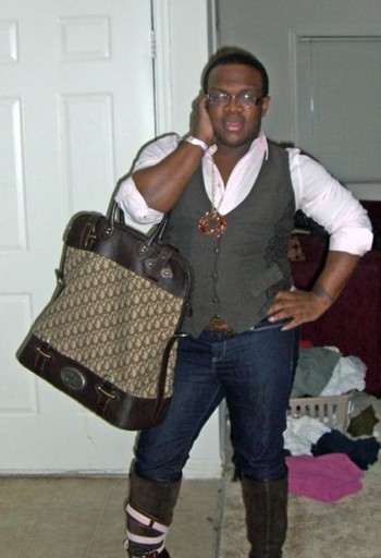 man with handbag