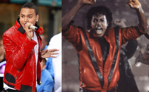 Chris Brown Michael Jackson Red Leather Jacket