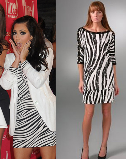 Kim Kardashian Zebra Dress