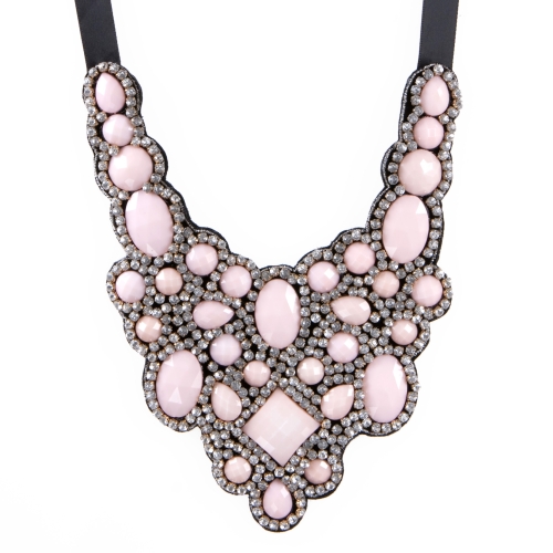 Charlotte-Russe-Rhinestone-Faceted-Bead-Bib-Necklace