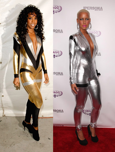Kelly Rowland Amber Rose Catsuit