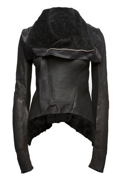 Rihanna leather Jacket oversized Collar Rick Owens 