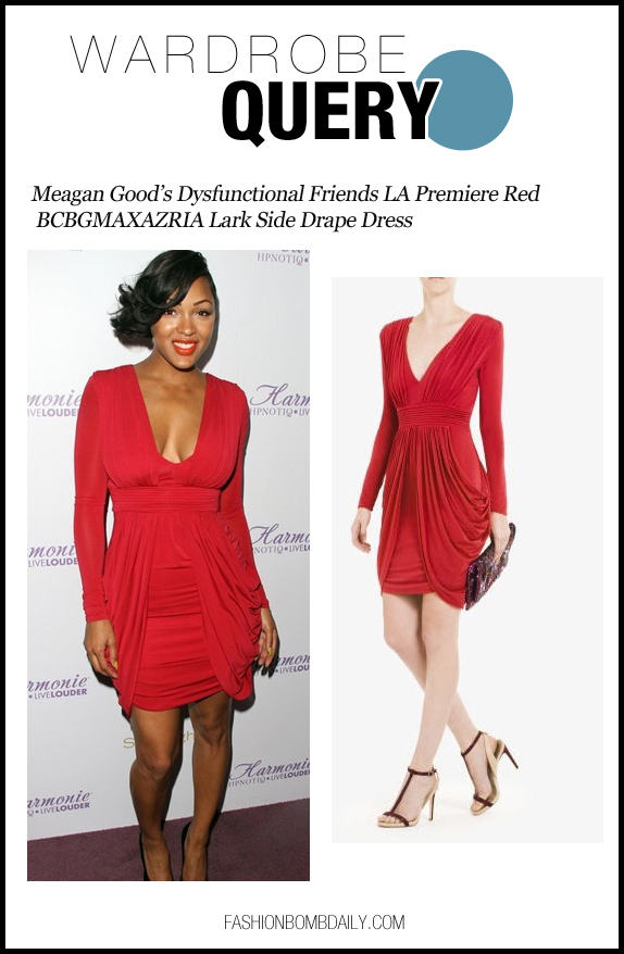 Wardrobe Query: Meagan Good’s Dysfunctional Friends LA Premiere Red ...