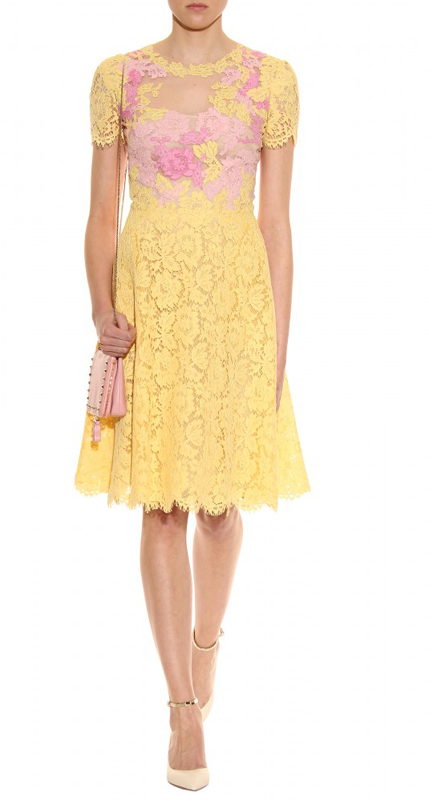 Valentino-Yellow-Pastel-Lace-Dress – Fashion Bomb Daily Style Magazine ...