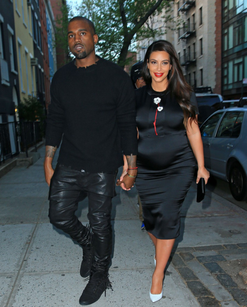 Hot-or-Hmm-Kim-kardashians-New-York-City-Prada-Spring-2013-Black-Flower-Embellished-Dress-and-White-Pumps
