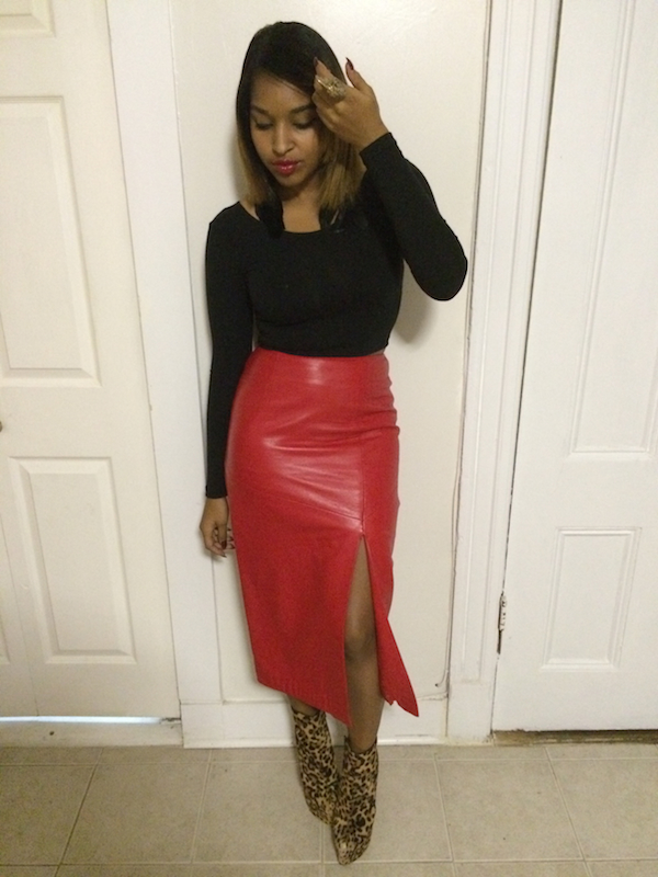 Styled by Dyandra Vintage Leather Skirt