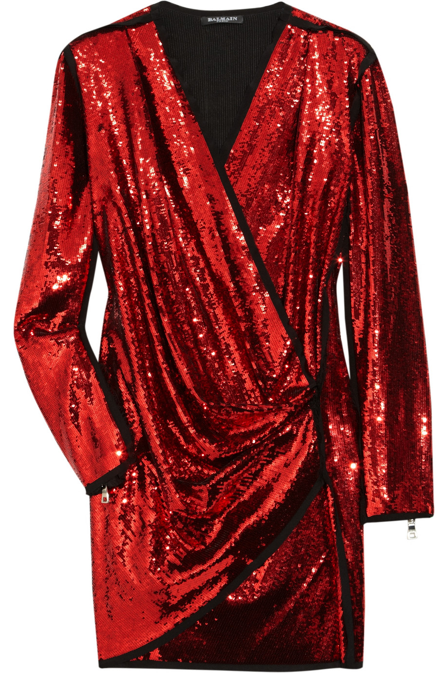 balmain-red-sequin-silk-mini-dress