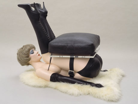 Chair by Allen Jones, 1969, which depicts a woman bent into the shape of furniture