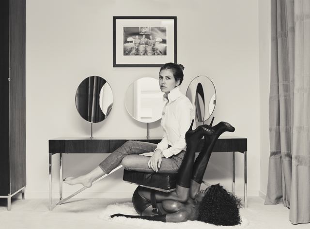 Photographer Dasha Zhukova Sits on a Black Woman Chair for Buro 247 Interview