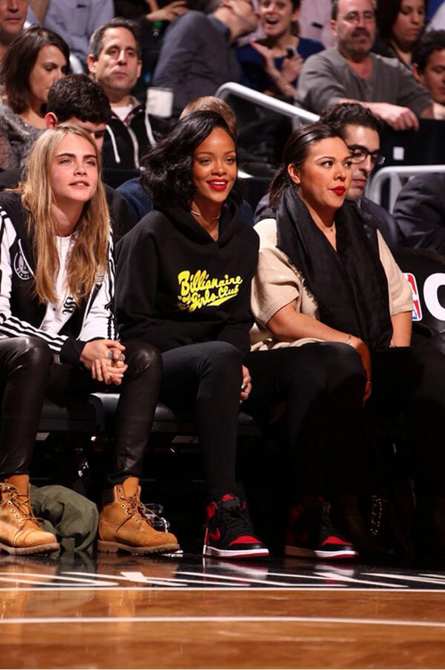 Rihanna-Nets-Game-Cara-Delevingne-Billionaire-Girls-Club-Pullover