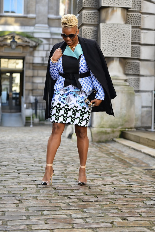 A Peter Pilotto for Target Jacket and Skirt, and Gianvito Rossi Leather and Perspex Pumps