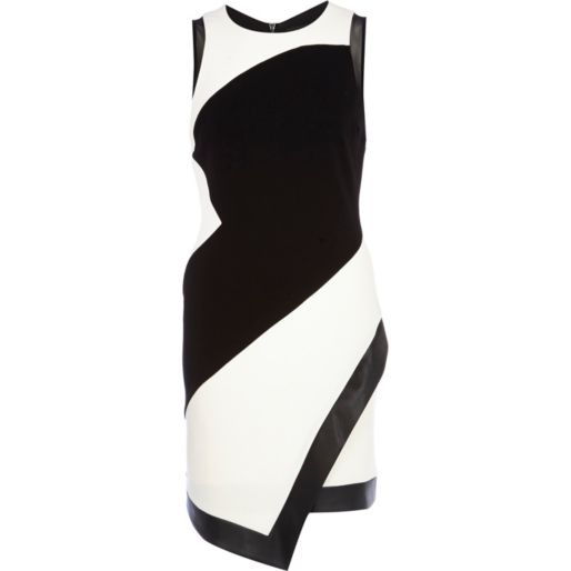 TeeWhy-Hive: River Island’s Black and White Mesh Panel Dress.