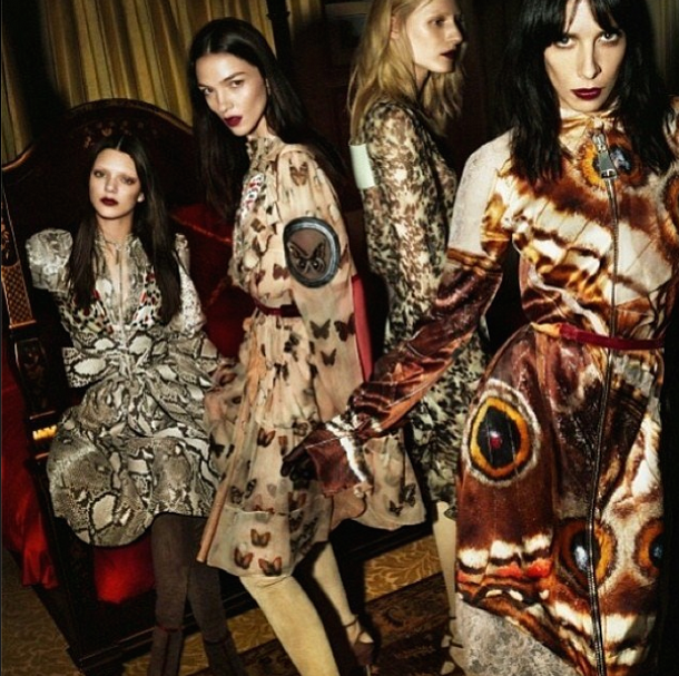 Kendall Jenner, Julia Nobis, Jamie Bochart, and Maria Carla Boscono by Mert & Marcus for Givenchy's Fall 2014 Ad Campaign