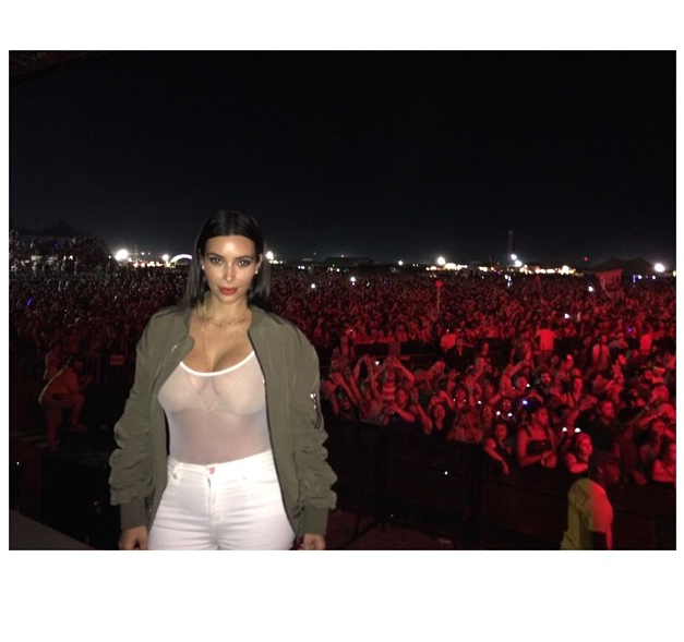 Kim Kardashian's Bonnaroo Acne Olive Green  'Encore' Bomber Jacket