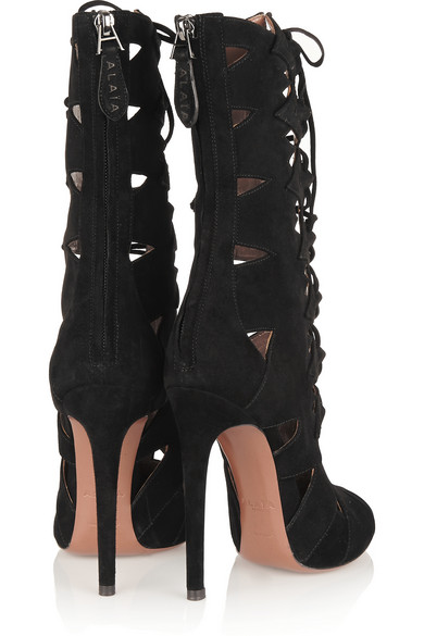 9  azzedine alaia cut out suede boots