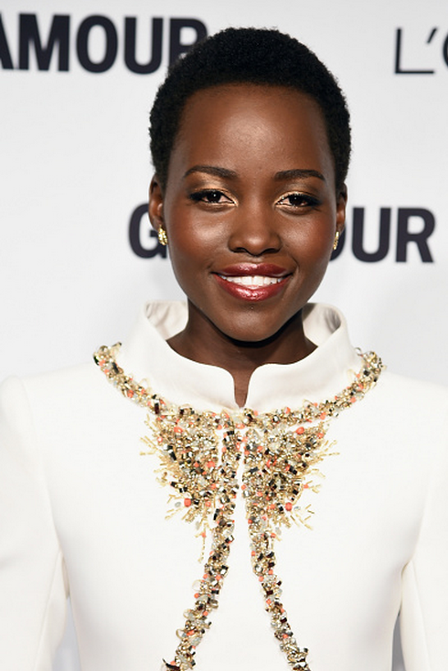 0 Lupita Nyong'o's Glamour 2014 Women Of The Year Awards Chanel Fall 2014 Couture White Beaded Dress