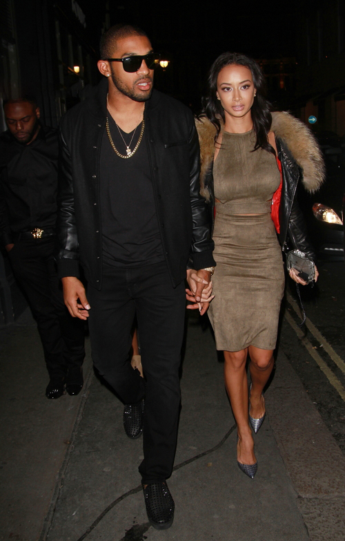 Draya Michele's London Zenaba Nabi Cut Out Olive Green Suede Crop Top and Matching Skirt