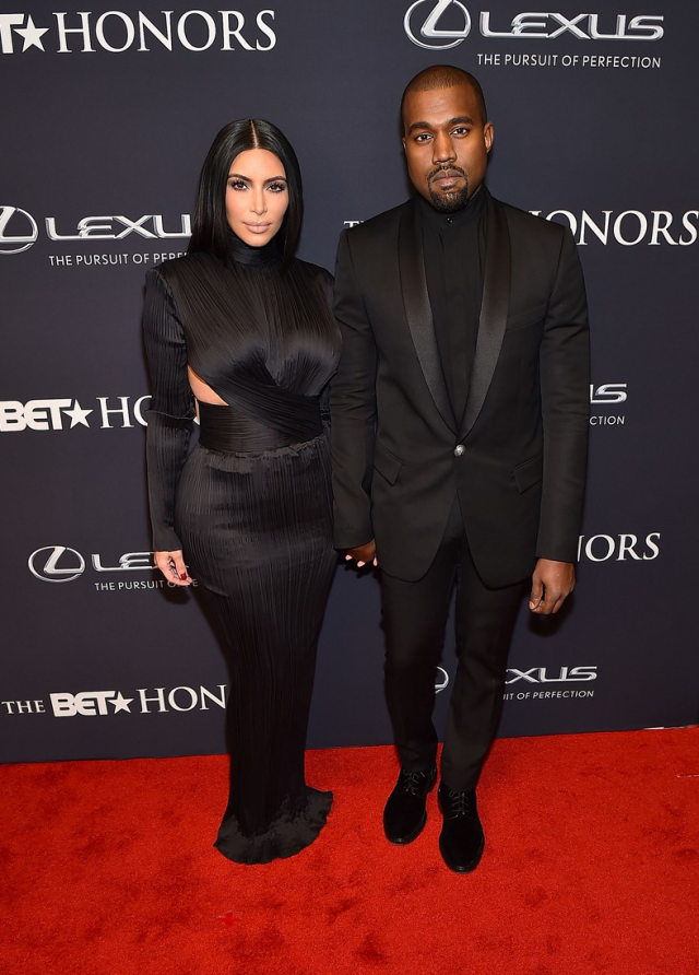 8 Kanye West and Kim Kardashian's BET Honors Black Balmain Suit and Custom Gown