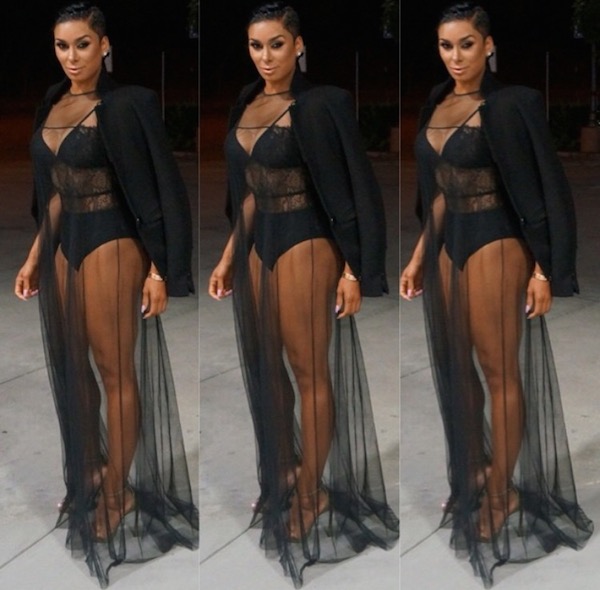 Laura Govan went for bold and daring in a sheer maxi dress.