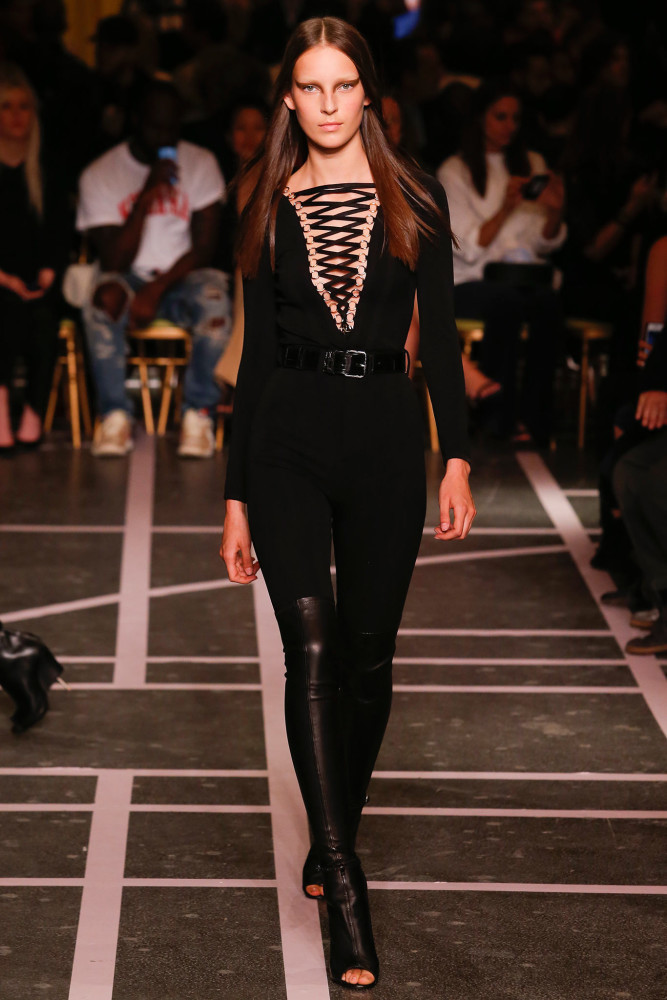 00 Kim Kardashian West vs. Marjorie Harvey in Givenchy's Spring 2015 Black Lace Up Jumpsuit