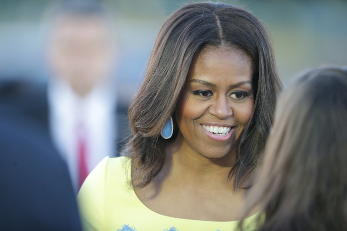 pin Generator Disillusion First Lady Michelle Obama arrives to the UK