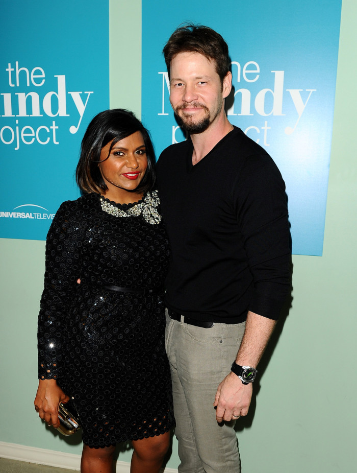 2 Mindy Kaling's The Mindy Project Writers Panel Marc Jacobs Resort 2015 Oversized Sequin Dress and Jimmy Choo Silver Cap Toe Pumps