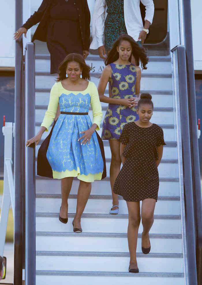 First Lady Michelle Obama arrives to the UK