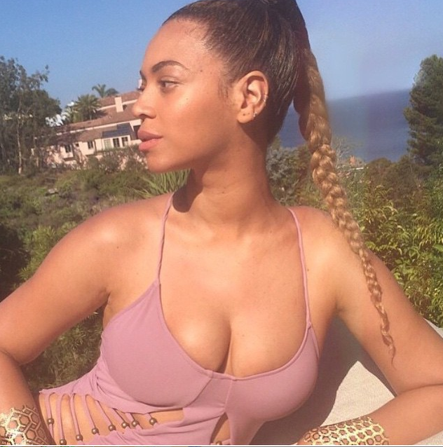 Beyonce Mara Hoffman Pink Cut Out Lattice Swimsuit