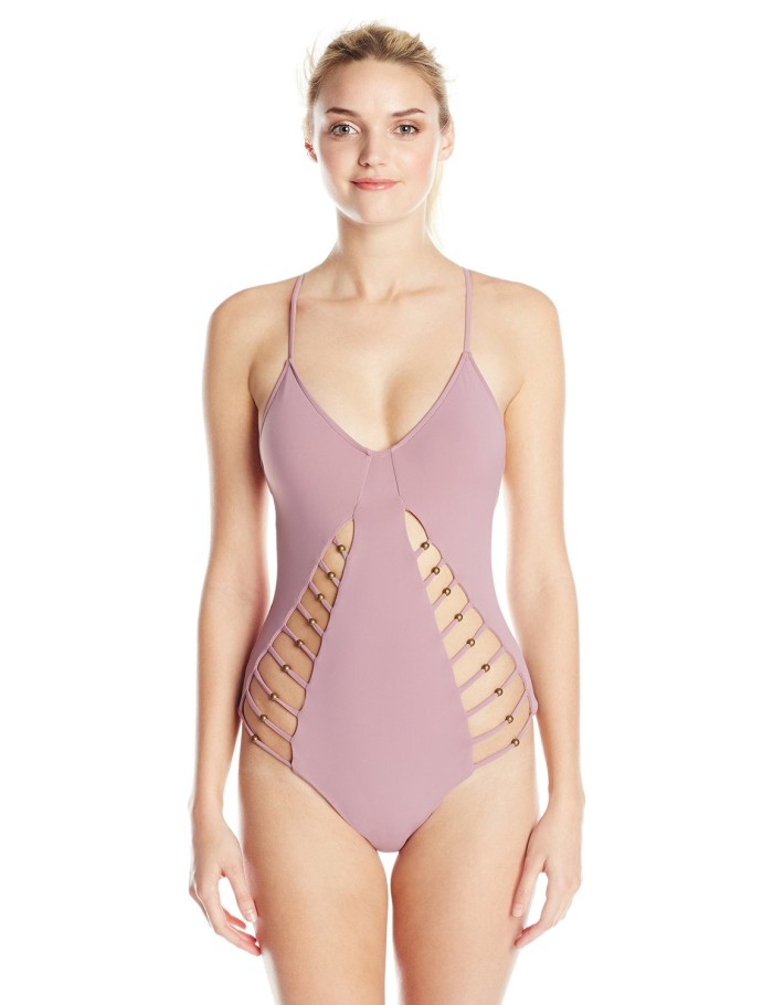 Beyonce's Mara Hoffman Pink Cut Out Maillot One-Piece Swimsuit