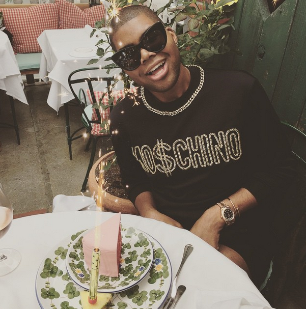 EJ Johnson's The Ivy Birthday Lunch Moschino Chain Embellished Black Sweatshirt