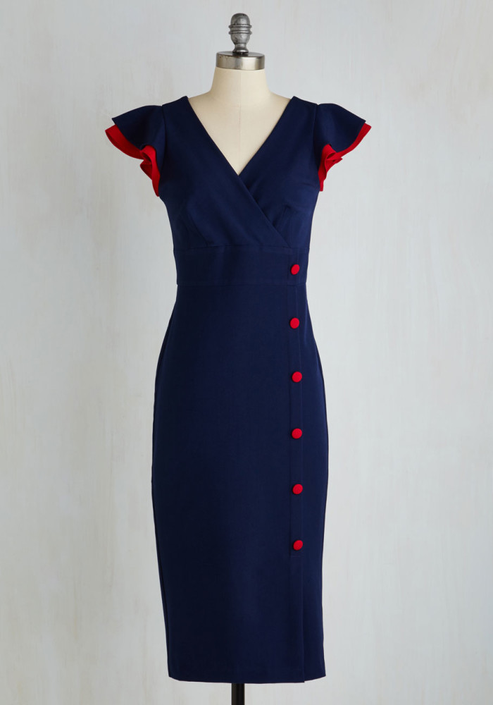 Terri J. Vaughn's Modcloth Blue and Red The Harbor I Try Dress