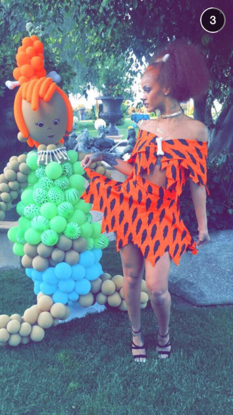 flintstones orange 2010 2 Rihanna Wears Jeremy Scott Spring 2015 to Niece Majesty's 1st Birthday Party 9
