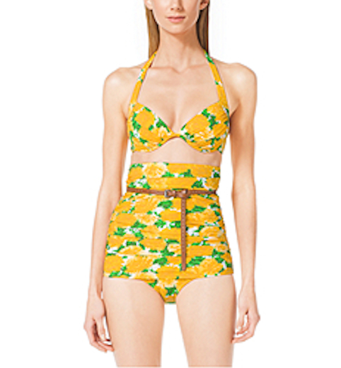 michael-kors-high-waist-yellow-floral-print-bikini.