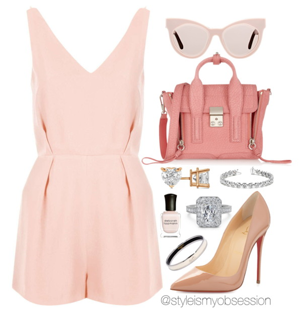topshop playsuit pink lace back strappy