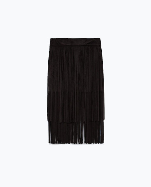 Bomb Product of the Day: Zara’s Black Fringe Skirt – Fashion Bomb Daily