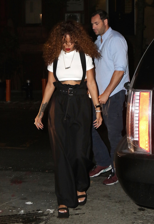 2 Rihanna's New York City Studio High Waist Brace Overall Black Trousers