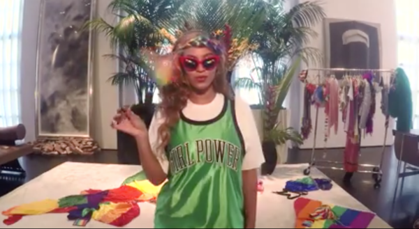 Steal Beyonce's Facebook LoveWins VFILES Sport Green and Black Girl Power Jersey